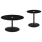 Ganso 2-piece Round Glass Top Coffee and End Table Set Black