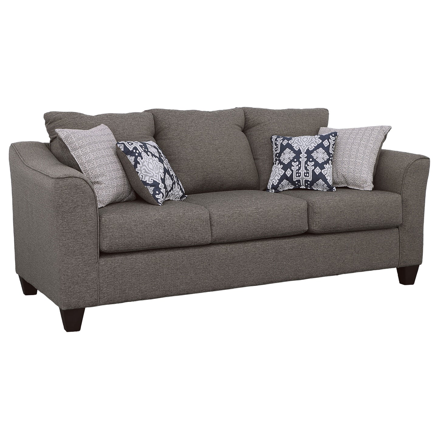 Salizar 3-piece Upholstered Flared Arm Sofa Set Grey
