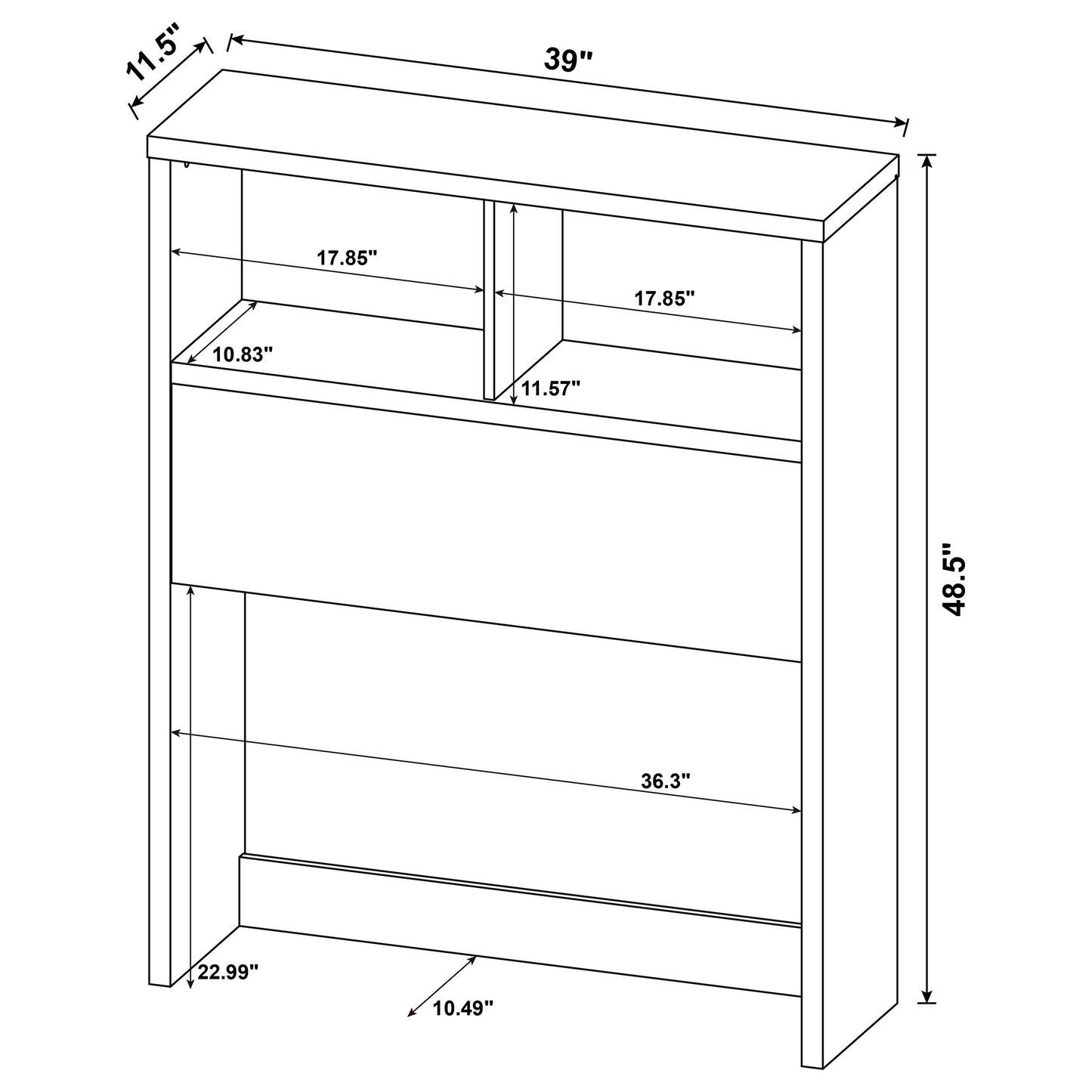 Westpark 3-piece Twin Bedroom Set Bookcase Headboard Mango