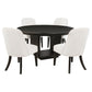 Leandro 5-piece Round Dining Table Set Burnished Black