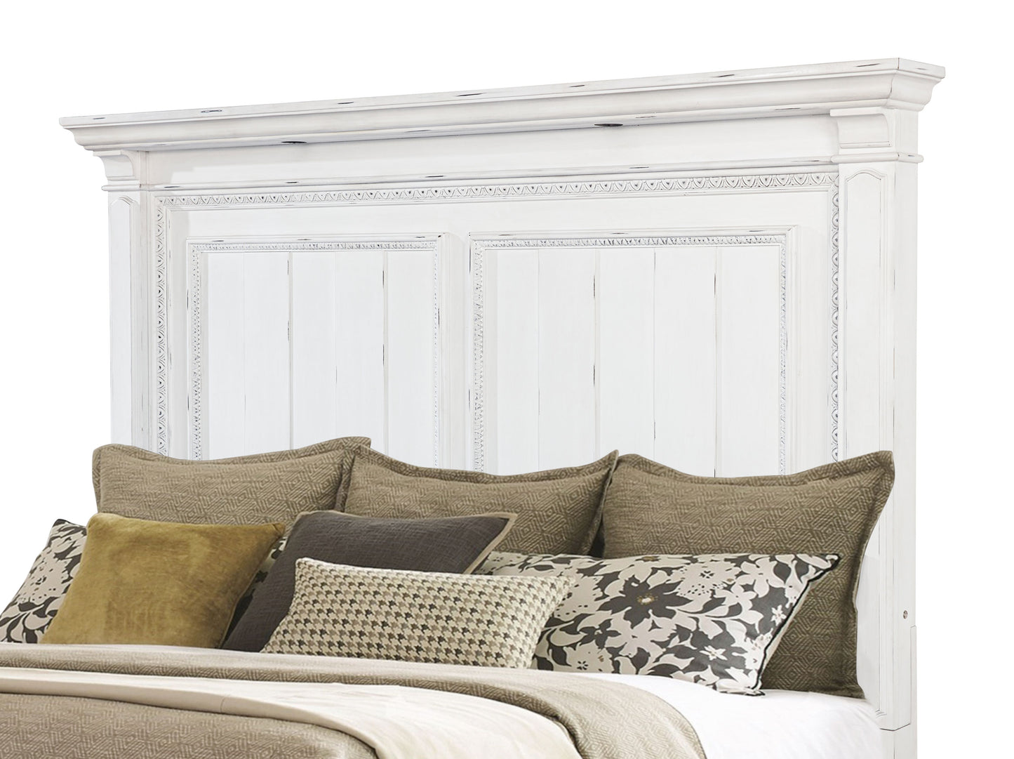 McKinney Eastern King LED Light Panel Bed Vintage White