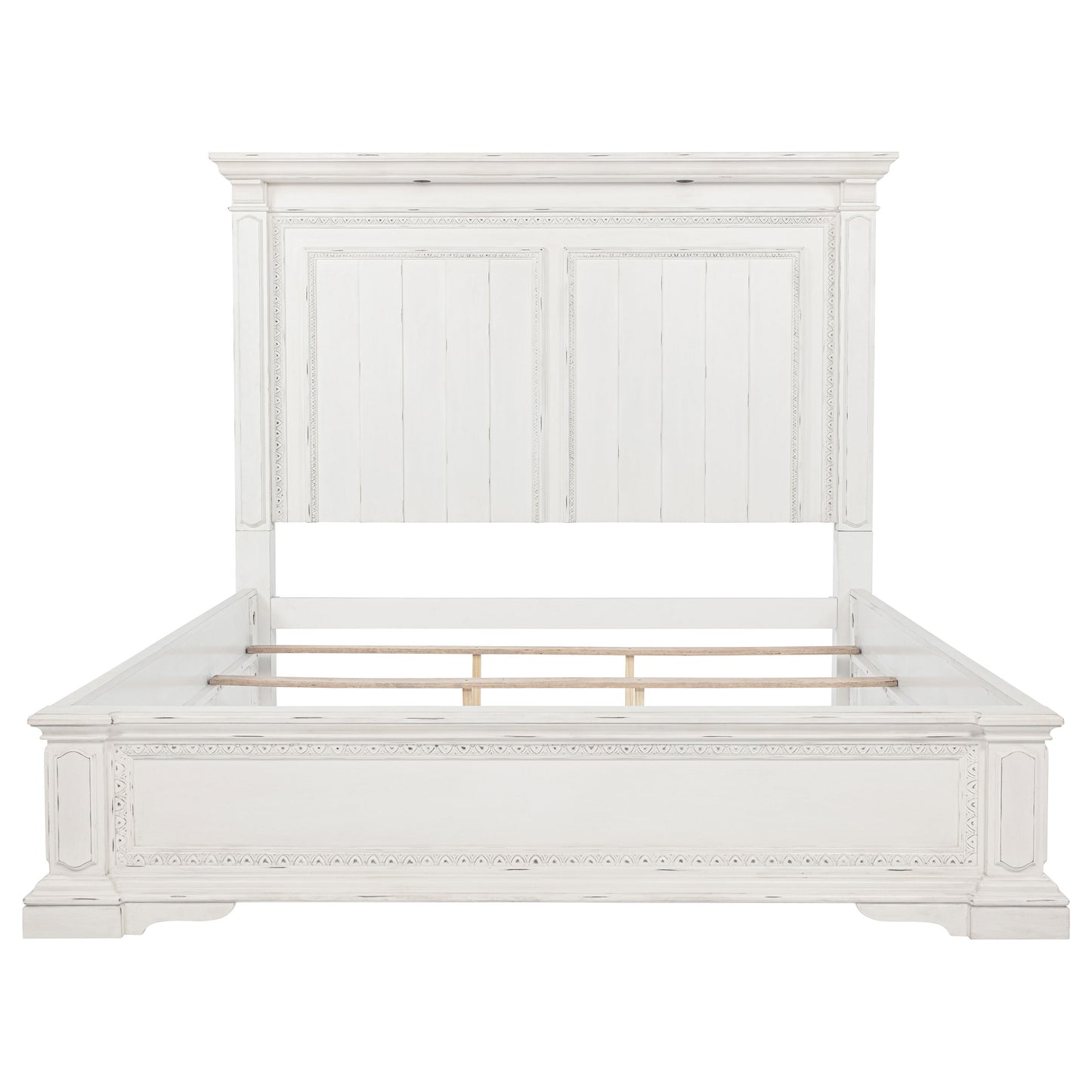 McKinney Queen LED Light Panel Bed Vintage White