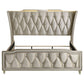 Lorient Eastern King LED Upholstered Bed Ivory and Camel