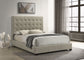 Medley Genuine Leather Queen Panel Platform Bed Tan