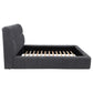 Nollet 48-inch Upholstered Eastern King Platform Bed Grey