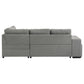 Roanne Fabric Upholstered Sleeper Sectional Sofa Grey