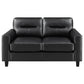 Scotland Faux Leather Upholstered Track Arm Loveseat Black
