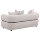 Jeanette 73-inch Fabric Upholstered Round Arm Loveseat Beige