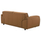 Buxton Top Grain Leather Upholstered Loveseat Orange