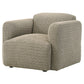 Dorset Fabric Upholstered Round Track Arm Accent Chair Brown