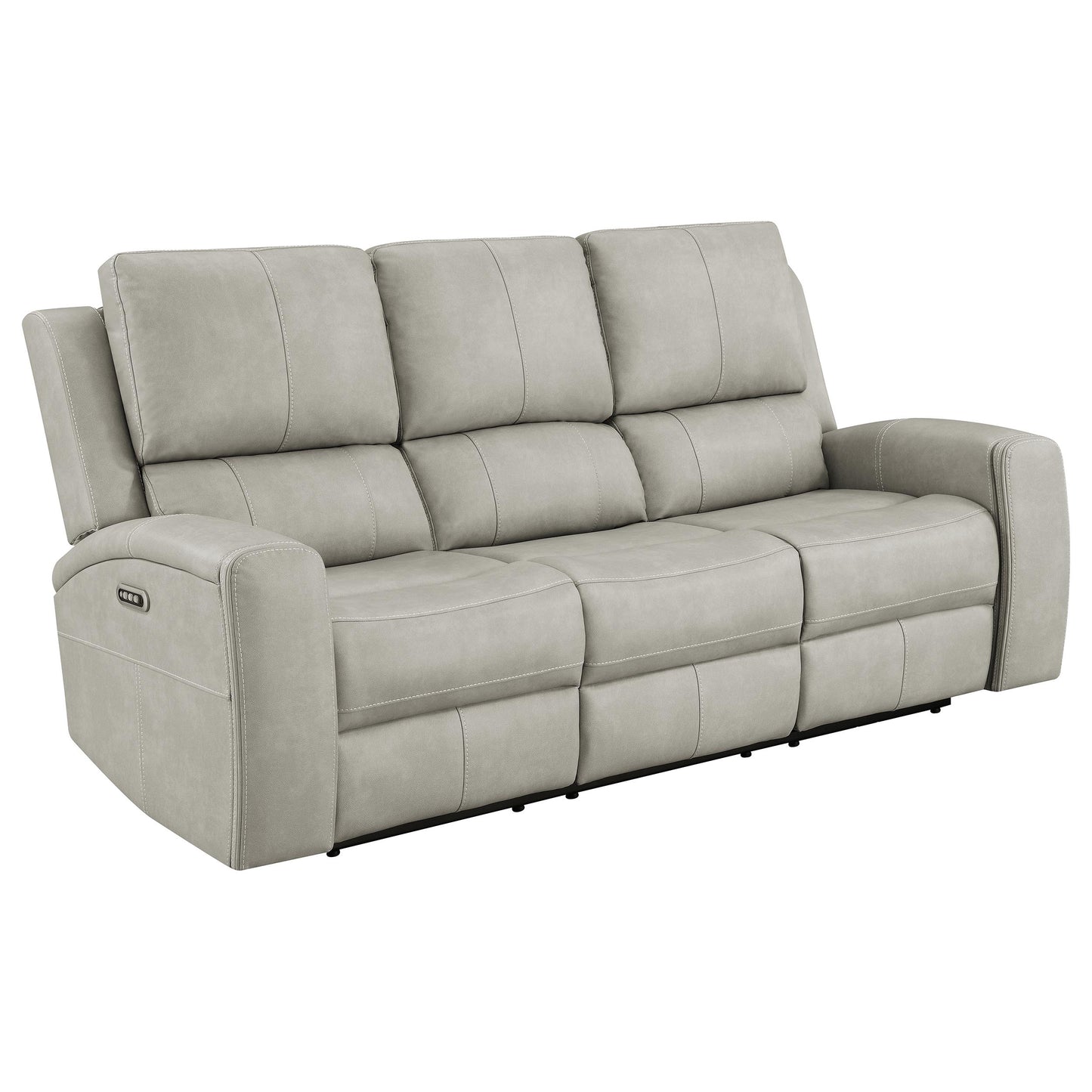 Brickston Triple Power Reclining Sofa Grey