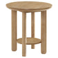 Ottowa 2-piece Round Wood Coffee Table Set Light Oak