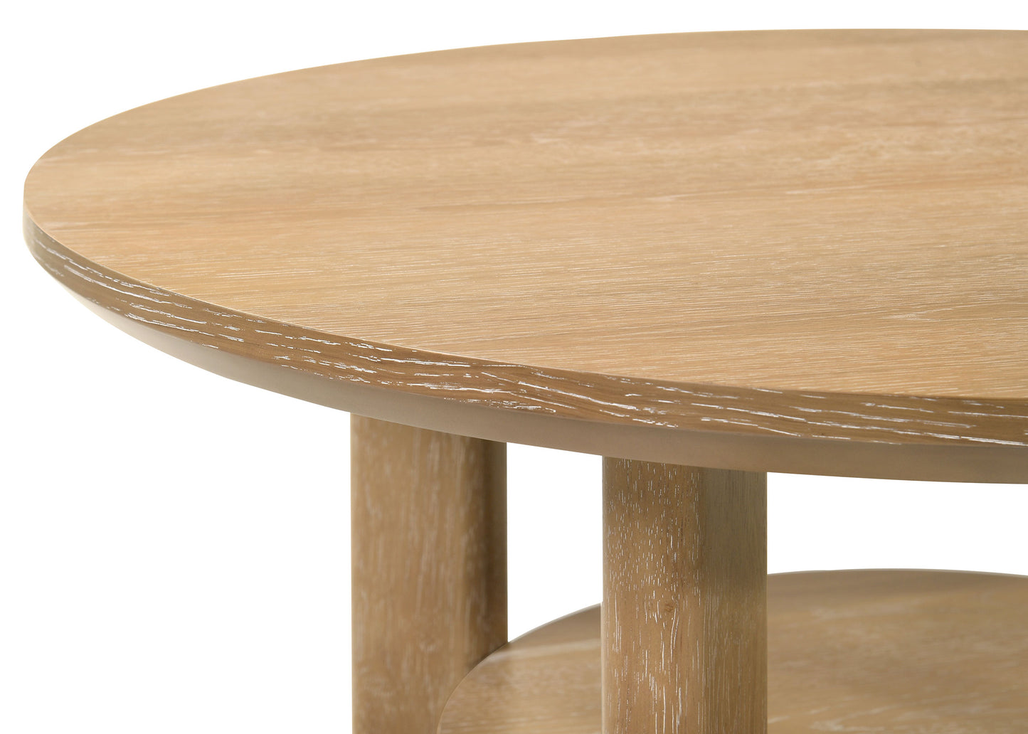 Ottowa 36-inch Round Wood Cocktail Coffee Table Washed Oak