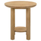 Ottowa 2-piece Round Wood Coffee Table Set Light Oak