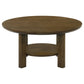 Ottowa 2-piece Round Wood Coffee Table Set Brown