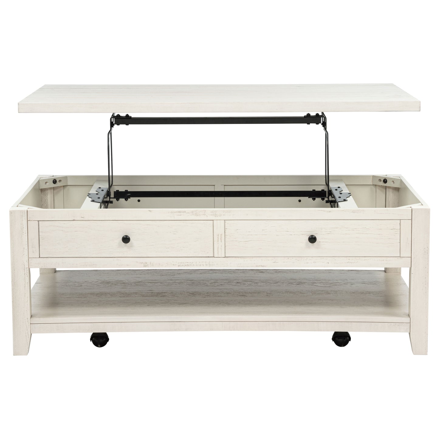 Payne 48-inch Mobile Lift Top Coffee Table Distressed White