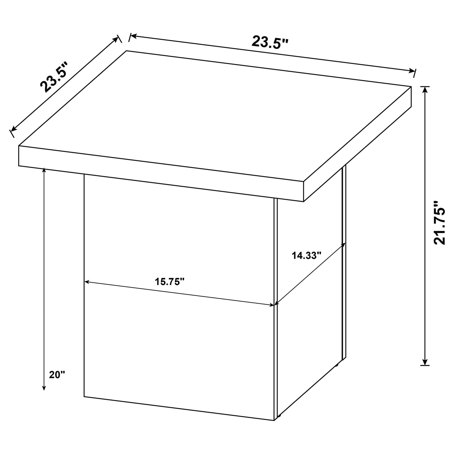 Devar 3-piece Square Coffee and End Table Set Dark Pine