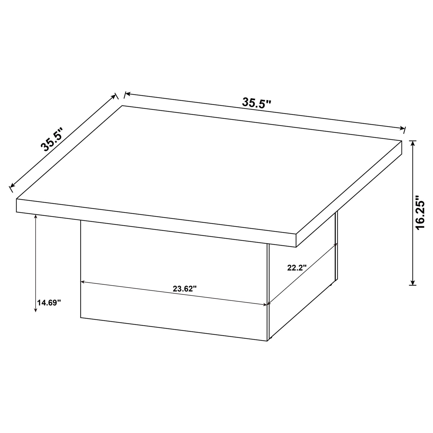 Devar 3-piece Square Coffee and End Table Set Dark Pine