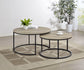 Lainey 2-piece Round Nesting Coffee Table Distressed Pine
