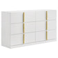 Ines 5-piece Eastern King Bedroom Set Navy and White High Gloss