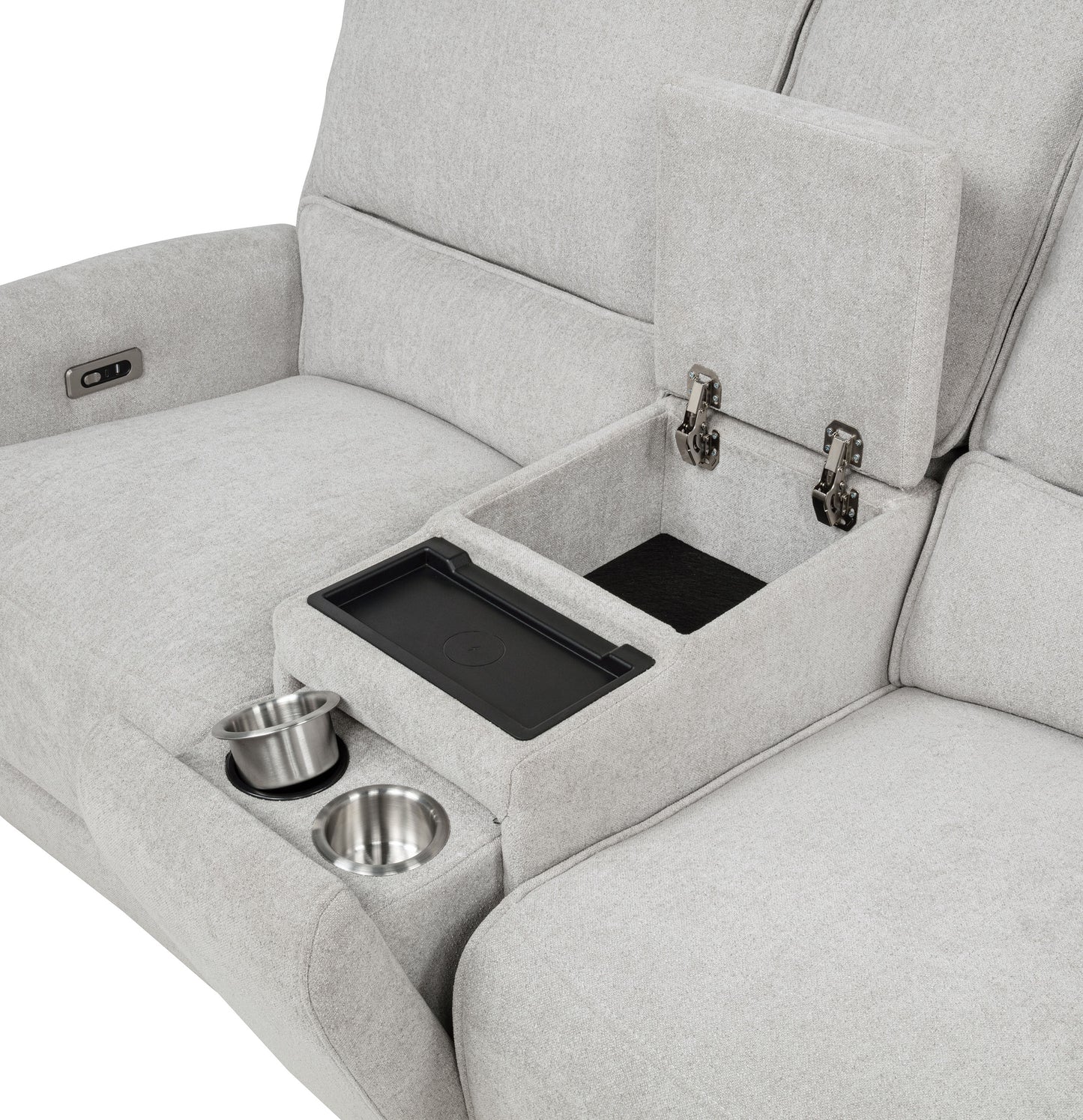 Sylmar Chenille Upholstered Power Reclining Loveseat Dove Grey