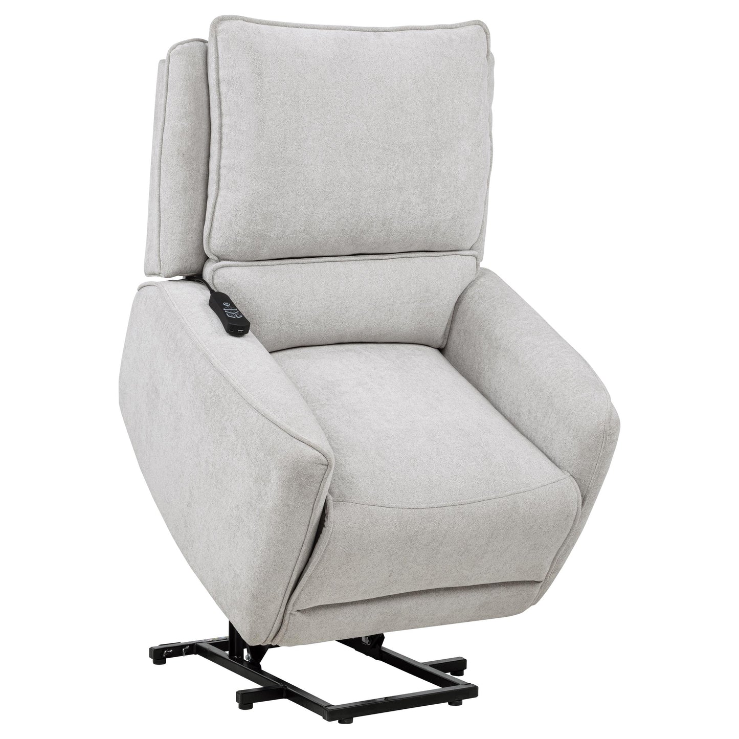 Sylmar Chenille Upholstered Dual Power Lift Recliner Dove Grey