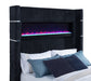 Tisdall Eastern King Flame Visualizer Wingback TV Bed Black