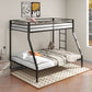 Alevera Metal Twin Over Full Bunk Bed with Ladder Black