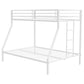 Alevera Metal Twin Over Full Bunk Bed with Ladder White