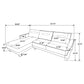 Caspian Upholstered Curved Arm Chaise Sectional Sofa Grey