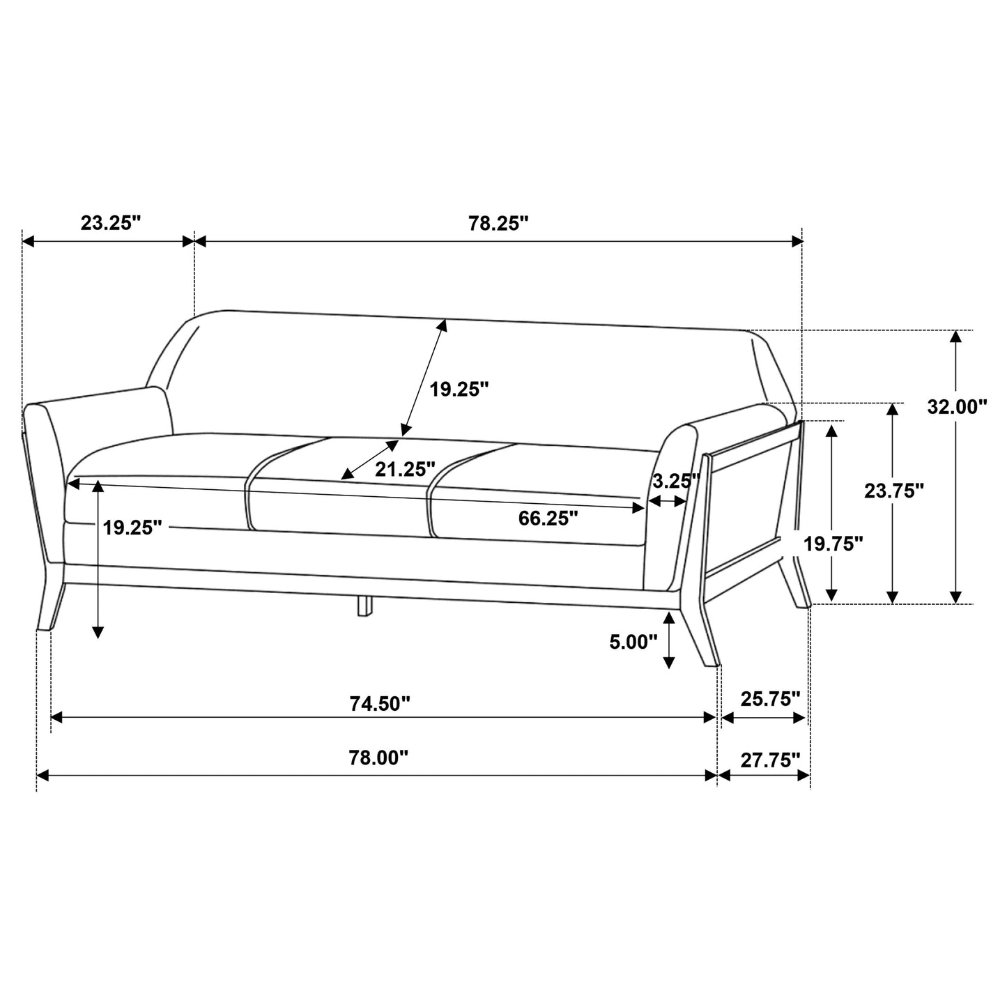 Vaughn 2-piece Fabric Upholstered Flared Arm Sofa Set Grey
