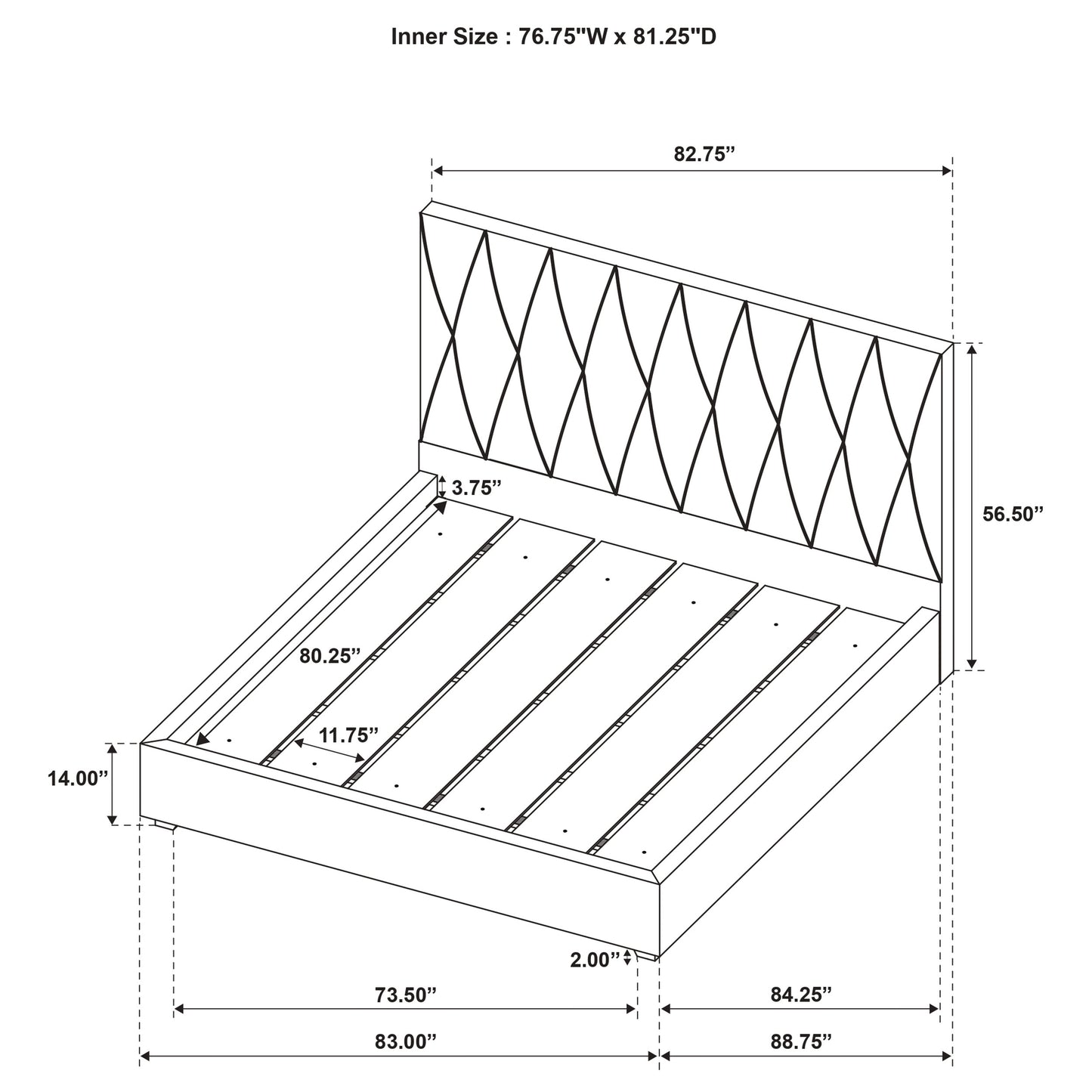 Delsea Upholstered Eastern King Platform Bed Light Brown