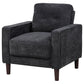 Bowen II Fabric Upholstered Track Arm Chair Steel Grey