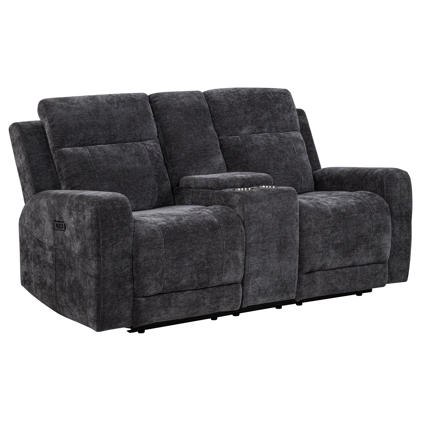 Kennett Chenille Upholstered Power Reclining Loveseat Grey