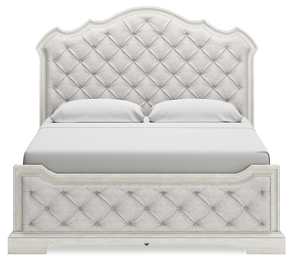 Arlendyne King Upholstered Bed with Mirrored Dresser