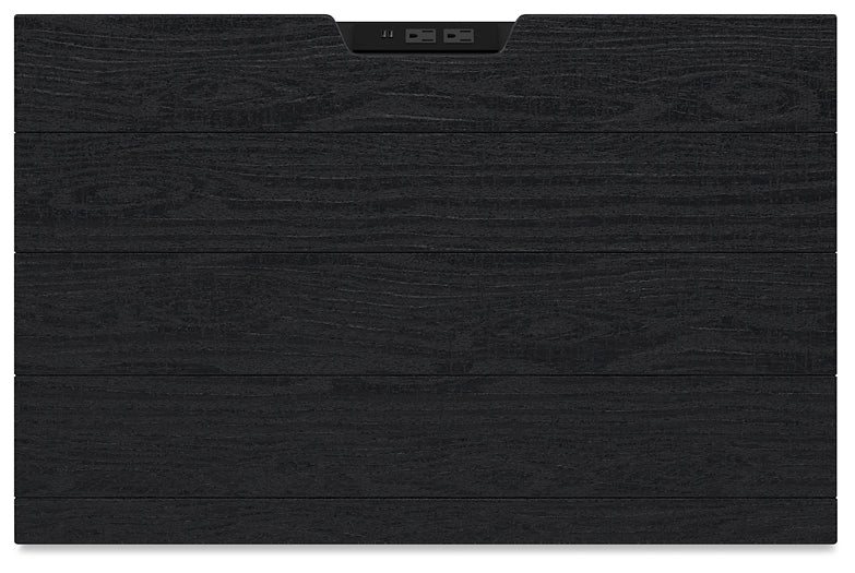 Londer California King Panel Bed with Mirrored Dresser and Nightstand