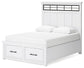 Ashbryn Queen Panel Storage Bed with Mirrored Dresser