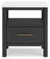 Cadmori Full Upholstered Panel Bed with Mirrored Dresser, Chest and Nightstand