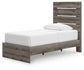 Graystorm Twin Panel Storage Bed with Mirrored Dresser, Chest and Nightstand