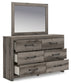 Graystorm Full Panel Bed with Mirrored Dresser, Chest and Nightstand