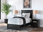 Maribel Twin Panel Bed with Mirrored Dresser, Chest and Nightstand