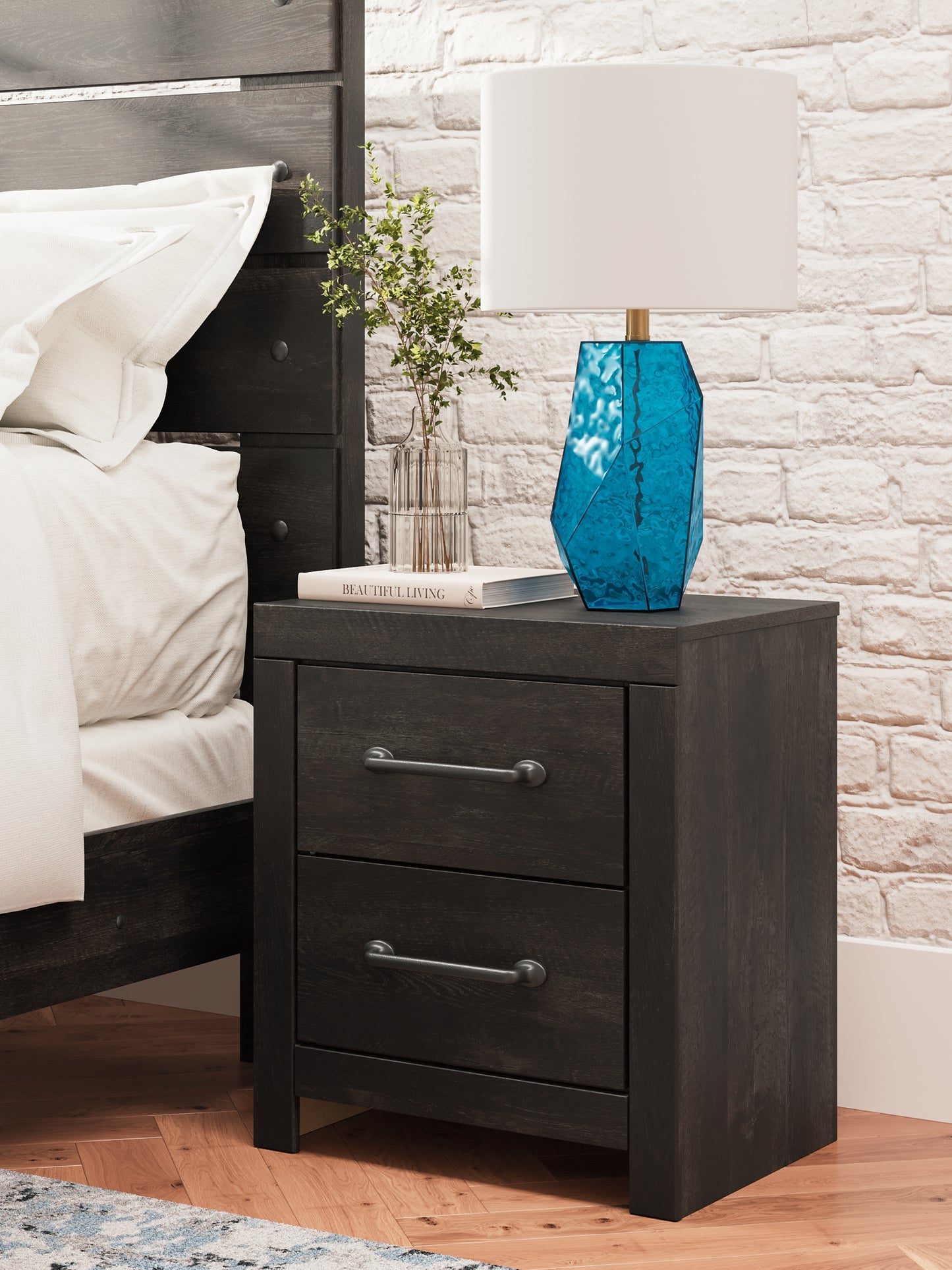 Hollivern Twin Panel Bed with Storage with Mirrored Dresser and Nightstand