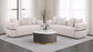 Jeanette 84-inch Fabric Upholstered Round Arm Sofa Beige