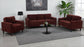 Ruth Fabric Upholstered Track Arm Loveseat Rust Red