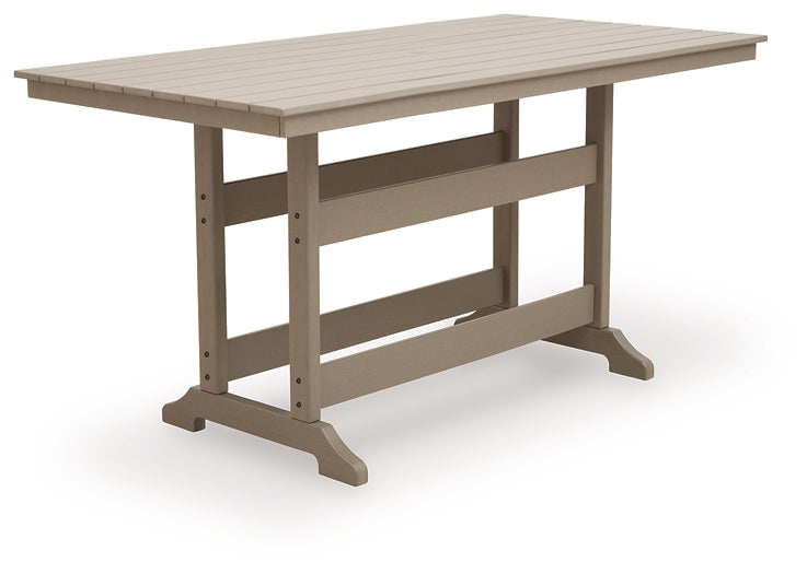 Seacliff Beach RECT COUNTER TABLE W/UMB OPT