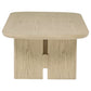 Kailani 2-piece Coastal Coffee and End Table Set Beige Oak