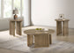 Adina 3-piece Round Coffee Table Set Distressed Light Brown