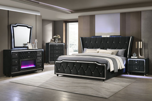 Lorient 5-piece Eastern King Bedroom Set Black