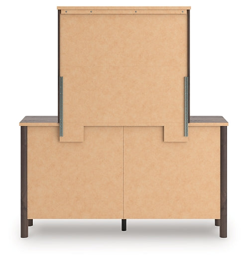 Pamytta Twin Upholstered Panel Bed, Dresser, Mirror and Nightstand