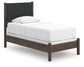 Pamytta Twin Upholstered Panel Bed, Dresser and Mirror